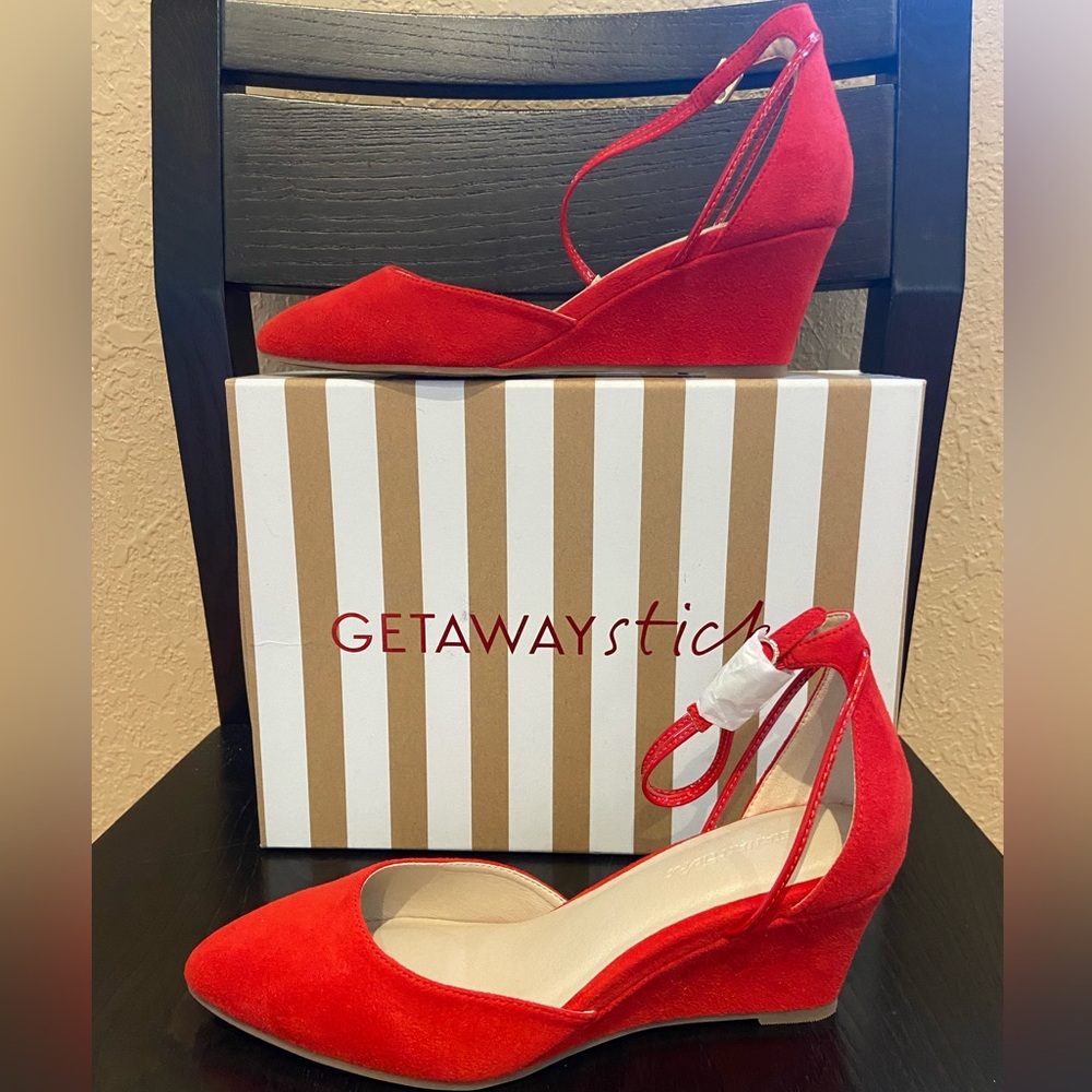 NEW!!! GETAWAY STICKS RED WEDGE - Picture 7 of 11